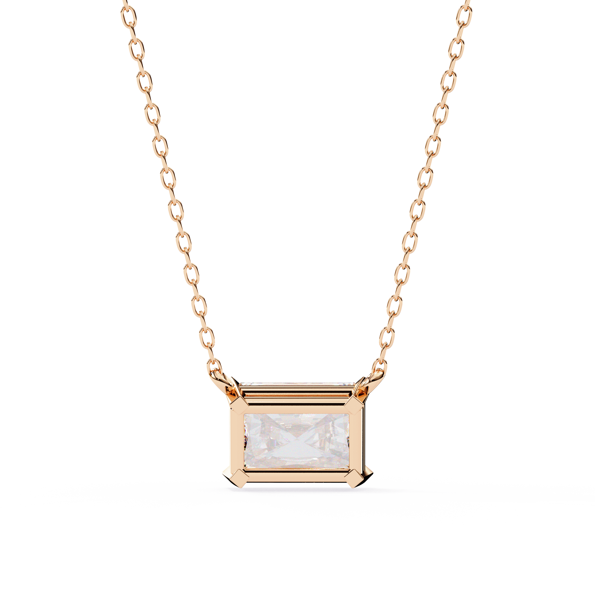 Solitairekart 1.95ct Horizontal Radiant-Cut Natural Diamond Solitaire Pendant-H Color, VS1 Clarity